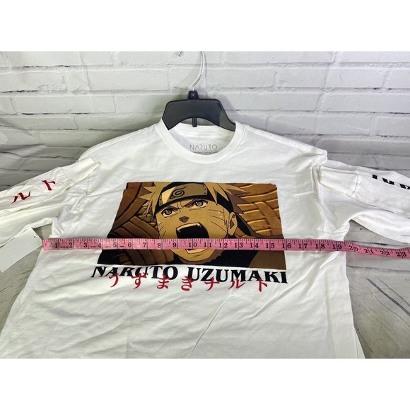 Naruto Uzumaki Long Sleeve White Graphic Print Tee T-Shirt Mens Size M - Picture 5 of 7